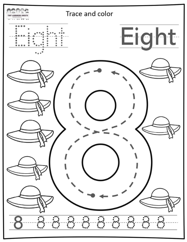 Large Tracing Number Eight